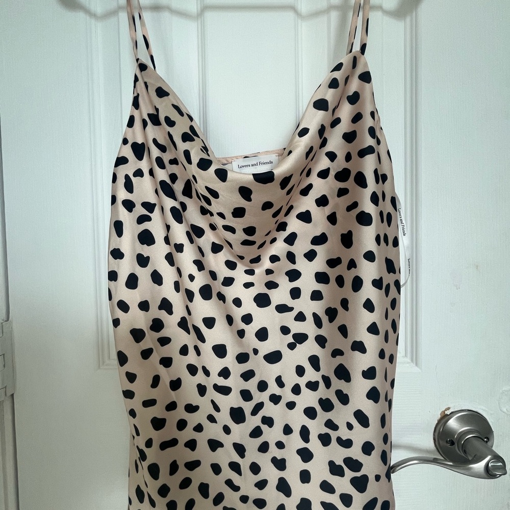 Lovers + Friends Spotted Cowl Neck Top